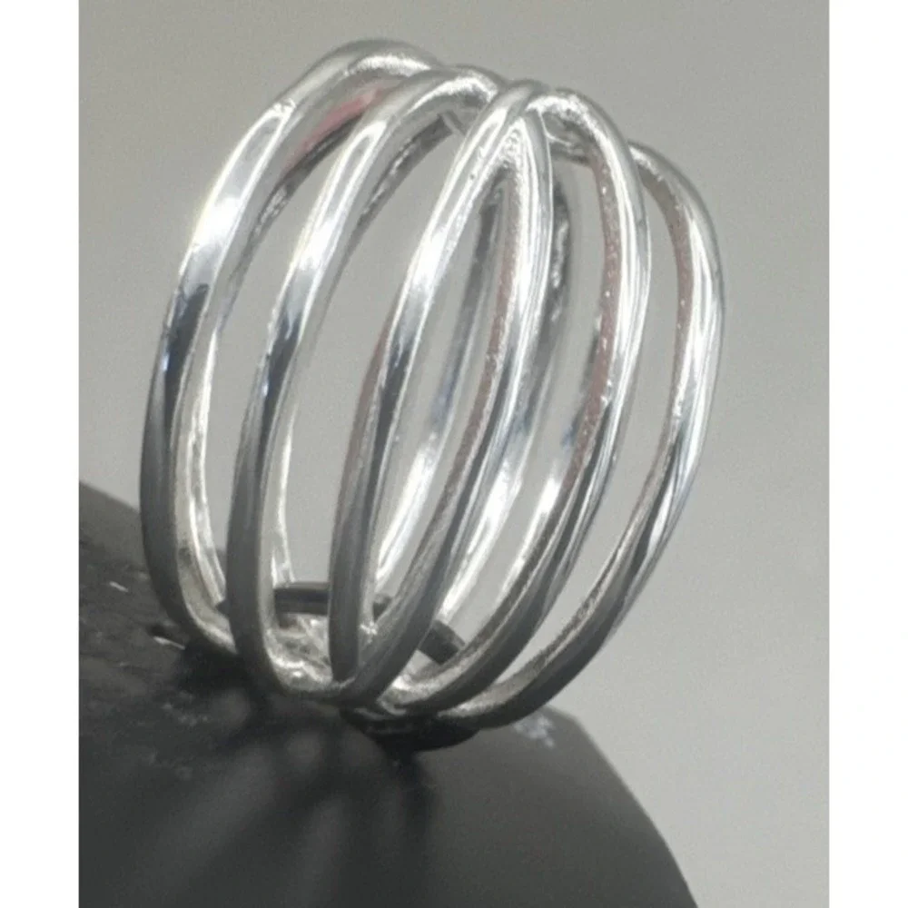 NWT Silver Tone Layer Tower Ring I.N.C. Size 11